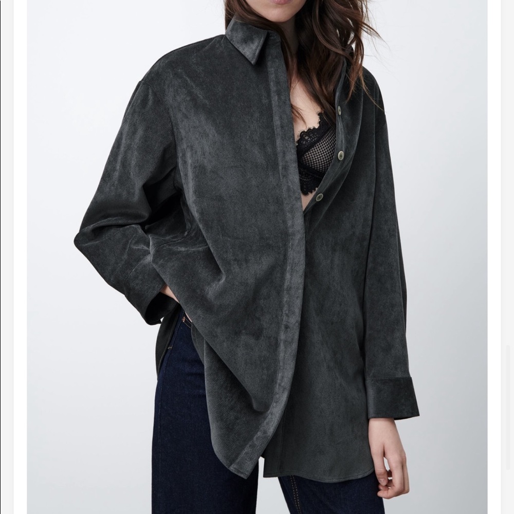 Zara TEXTURED WEAVE OVERSHIRT
